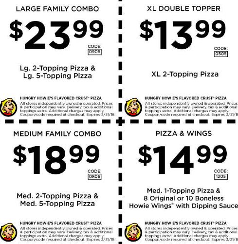 hungry Howies promo codes