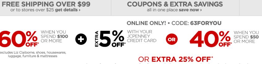 $40 Off JCPenney Free Shipping Code $10 Printable November 2019 - Promo